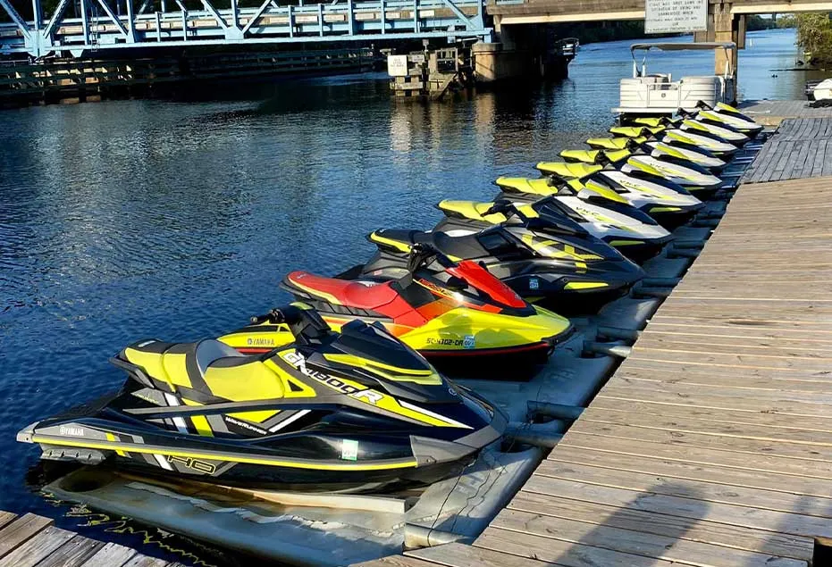 Jet ski accessories laid out for a day on the water in Myrtle Beach